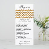 25 4x9 huwelijksprogramma Gouden Glitter Chevron Z Programmakaart (Staand voorkant)