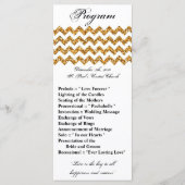 25 4x9 huwelijksprogramma Gouden Glitter Chevron Z Programmakaart (Voorkant)