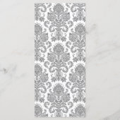 25 4x9 Huwelijksprogramma Grijs Geel Damask Kant Programmakaart (Achterkant)