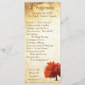 25 4x9 Huwelijksprogramma Herfst Tree Aged Paper H Programmakaart (Voorkant)