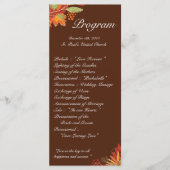 25 4x9 Huwelijksprogramma Herfstbladeren Herfst Bl Programmakaart (Voorkant)