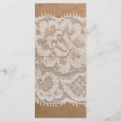 25 4x9 huwelijksprogramma Kraft papieren zak Lace  Programmakaart (Achterkant)