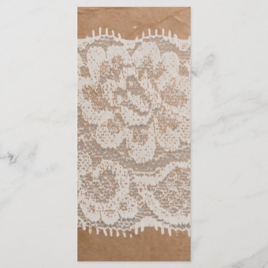 25 4x9 huwelijksprogramma Kraft papieren zak Lace  Programmakaart (Achterkant)