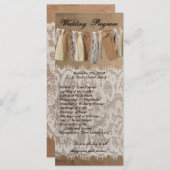 25 4x9 huwelijksprogramma Kraft papieren zak Lace  Programmakaart (Voorkant / Achterkant)