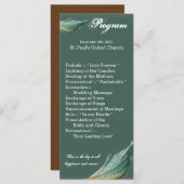 25 4x9 Huwelijksprogramma Kwartel Veer Vogelduif Programmakaart (Voorkant / Achterkant)