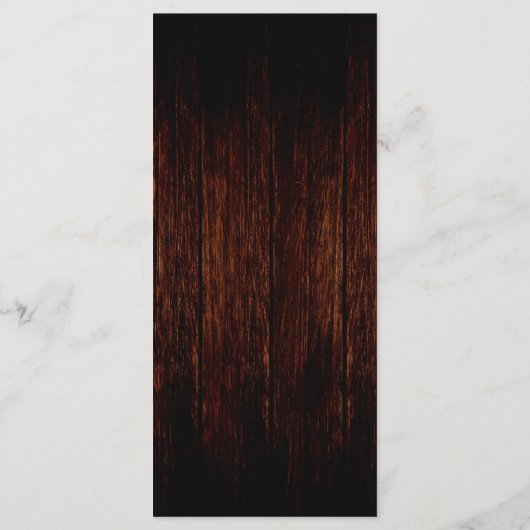 25 4x9 Huwelijksprogramma Land Donkere Schuur Hout Programmakaart (Achterkant)