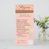 25 4x9 Huwelijksprogramma Land Mason Jar Bloemen Programmakaart (Staand voorkant)