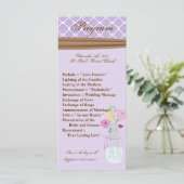 25 4x9 Huwelijksprogramma Land Mason Jar Bloemen Programmakaart (Staand voorkant)