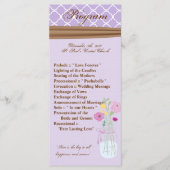 25 4x9 Huwelijksprogramma Land Mason Jar Bloemen Programmakaart (Voorkant)
