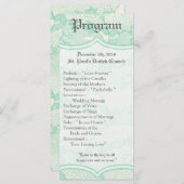 25 4x9 Huwelijksprogramma Land Mint Kant Print Programmakaart (Voorkant / Achterkant)
