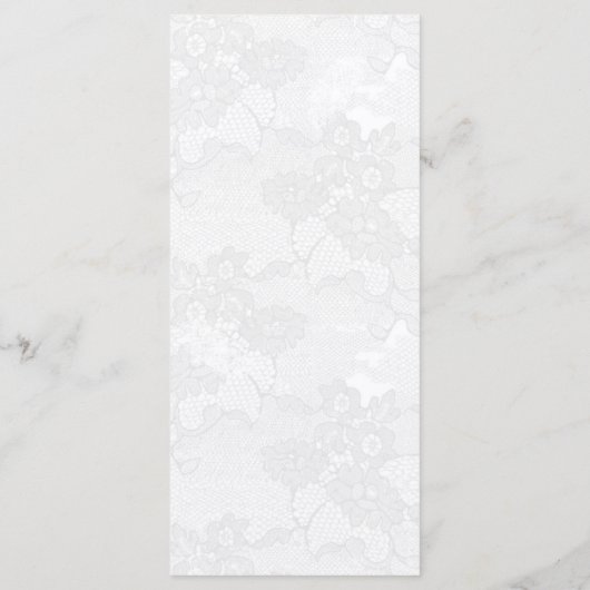 25 4x9 Huwelijksprogramma Land Wit Kant Print Programmakaart (Achterkant)