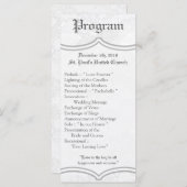 25 4x9 Huwelijksprogramma Land Wit Kant Print Programmakaart (Voorkant / Achterkant)