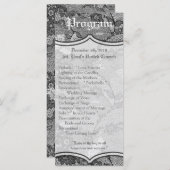 25 4x9 Huwelijksprogramma Land Zwart Kant Print Programmakaart (Voorkant / Achterkant)
