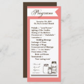 25 4x9 Huwelijksprogramma Mason Jar Country Rustic Programmakaart (Voorkant / Achterkant)