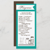 25 4x9 Huwelijksprogramma Mason Jar Country Rustic Programmakaart (Voorkant / Achterkant)