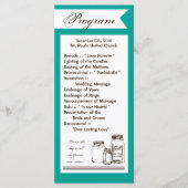 25 4x9 Huwelijksprogramma Mason Jar Country Rustic Programmakaart (Voorkant)
