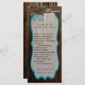 25 4x9 Huwelijksprogramma Mason Jar Initialen Rust Programmakaart (Voorkant / Achterkant)