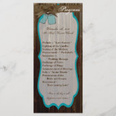 25 4x9 Huwelijksprogramma Mason Jar Initialen Rust Programmakaart (Voorkant)