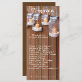 25 4x9 Huwelijksprogramma Mason Jar Kaarslicht Programmakaart (Voorkant / Achterkant)