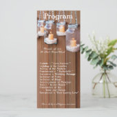25 4x9 Huwelijksprogramma Mason Jar Kaarslicht Programmakaart (Staand voorkant)