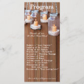 25 4x9 Huwelijksprogramma Mason Jar Kaarslicht Programmakaart (Voorkant)