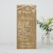 25 4x9 Huwelijksprogramma Mason Jar String Lights  Programmakaart (Staand voorkant)