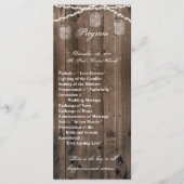 25 4x9 Huwelijksprogramma Mason Jar String Lights Programmakaart (Voorkant)