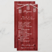 25 4x9 Huwelijksprogramma Mason Jar String Lights Programmakaart (Voorkant / Achterkant)