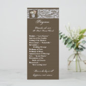 25 4x9 Huwelijksprogramma Mason Jars met Rozen Programmakaart (Staand voorkant)