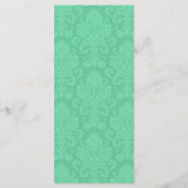 25 4x9 Huwelijksprogramma Mint Gree White Damask L Programmakaart (Achterkant)