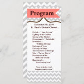 25 4x9 huwelijksprogramma Modern Chevron Stripe Co Programmakaart (Voorkant / Achterkant)