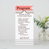 25 4x9 huwelijksprogramma Modern Chevron Stripe Co Programmakaart (Staand voorkant)