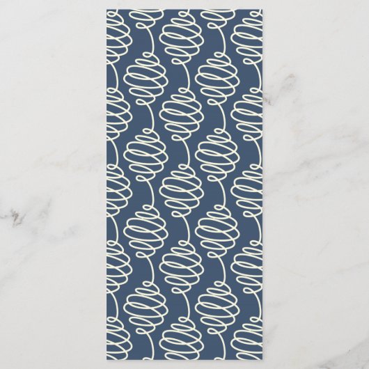 25 4x9 Huwelijksprogramma Navy Nautical Knot Anker Programmakaart (Achterkant)