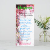 25 4x9 Huwelijksprogramma Neon Grunge Kraskleur Programmakaart (Staand voorkant)