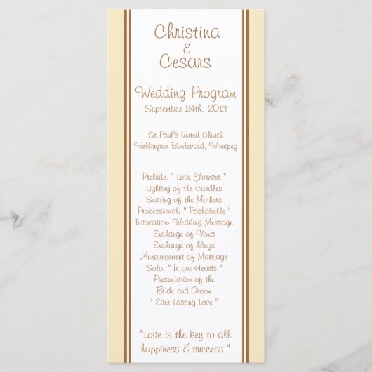 25 4x9 huwelijksprogramma net gehuwd paar programmakaart (Voorkant)