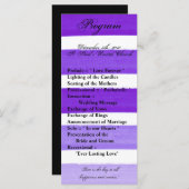 25 4x9 huwelijksprogramma Ombre Streep Paarse lijn Programmakaart (Voorkant / Achterkant)