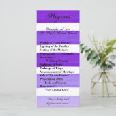 25 4x9 huwelijksprogramma Ombre Streep Paarse lijn Programmakaart (Staand voorkant)