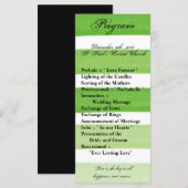 25 4x9 huwelijksprogramma Ombre Stripe Groene lijn Programmakaart (Voorkant / Achterkant)