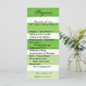25 4x9 huwelijksprogramma Ombre Stripe Groene lijn Programmakaart (Staand voorkant)