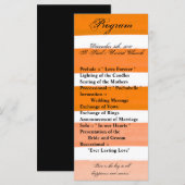 25 4x9 Huwelijksprogramma Ombre Stripe Orane Line Programmakaart (Voorkant / Achterkant)