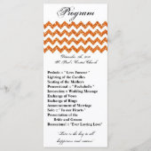 25 4x9 Huwelijksprogramma Oranje Glitter Chevron Z Programmakaart (Voorkant)