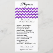 25 4x9 Huwelijksprogramma Paarse Glitter Chevron Z Programmakaart (Voorkant)
