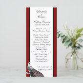 25 4x9 Huwelijksprogramma Pauw Rood Zwart Wit Programmakaart (Staand voorkant)