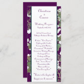 25 4x9 Huwelijksprogramma Peacock/Bloemen op takke Programmakaart (Voorkant / Achterkant)