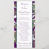 25 4x9 Huwelijksprogramma Peacock/Bloemen op takke Programmakaart (Voorkant)