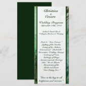 25 4x9 huwelijksprogramma Peacock Green Feathers Programmakaart (Voorkant / Achterkant)