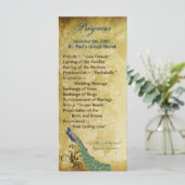 25 4x9 Huwelijksprogramma Peacock  Veren Programmakaart (Staand voorkant)