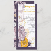 25 4x9 Huwelijksprogramma pruimenmosterd Roos Programmakaart (Voorkant / Achterkant)