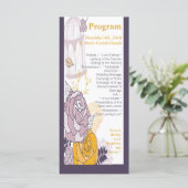 25 4x9 Huwelijksprogramma pruimenmosterd Roos Programmakaart (Staand voorkant)