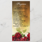 25 4x9 huwelijksprogramma Red Rose Bouquet Bridal Programmakaart (Voorkant)